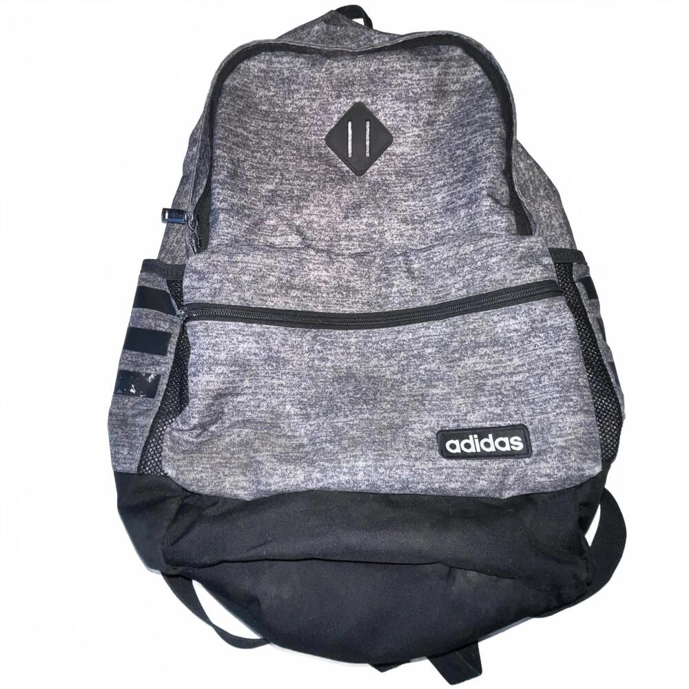 Adidas Core 17" Backpack Classic 3 Stripe Tech Friendly Gray & Black ($65)